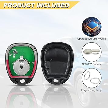Vurkcy Key Fob Replacement for 2001-2002 Chevy Silverado Suburban Tahoe& GMC Sierra Yukon/ 01-04 S10 Sonoma/ 2002 Avalanche& Escalade Car Keyless Entry Remote Control,KOBLEAR1XT 15042968,3 Btn,2Pcs