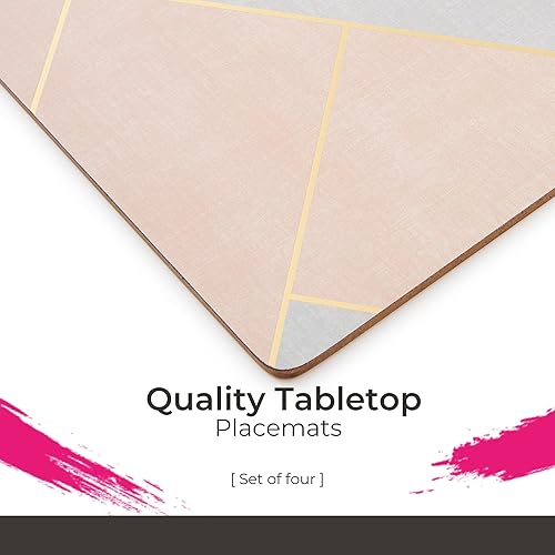 Miniatura 3 de Pimpernel Urban Chic Collection - Juego de 4 manteles individuales | Diseño de fragmento rosa y gris pardo | Tapetes resistentes al calor | Tablero