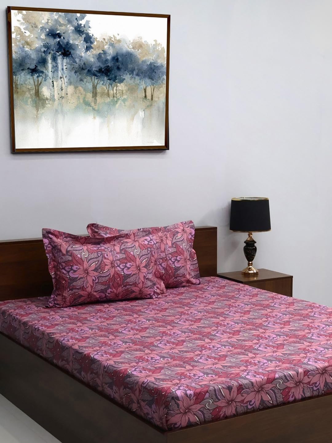 Bombay Dyeing King Size Bedsheet 144 TC Cotton Premium Bedsheet & 2 Pillow Covers, Size: 274 X 274 Cms - Fade Less Colors - 2003 (B0D7QD2SJ3) Amazon Price History, Amazon Price Tracker