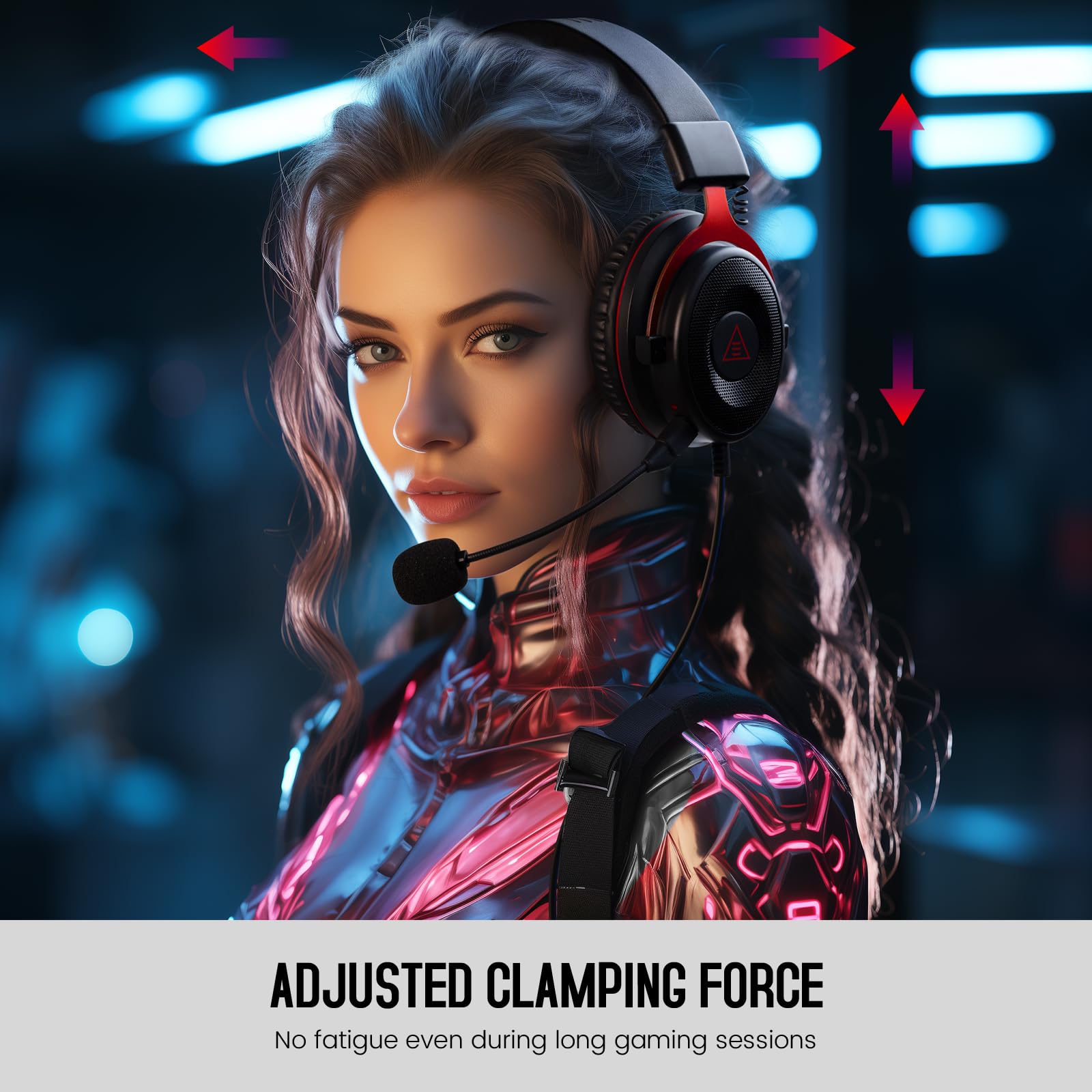 EKSA Casque Gaming avec Micro Antibruit Enfichable, Son Stéréo Bass 3.5mm Casque Audio Gamer avec Sac Compatible with PC PS4 PS5 Switch Xbox One Laptop Tablette