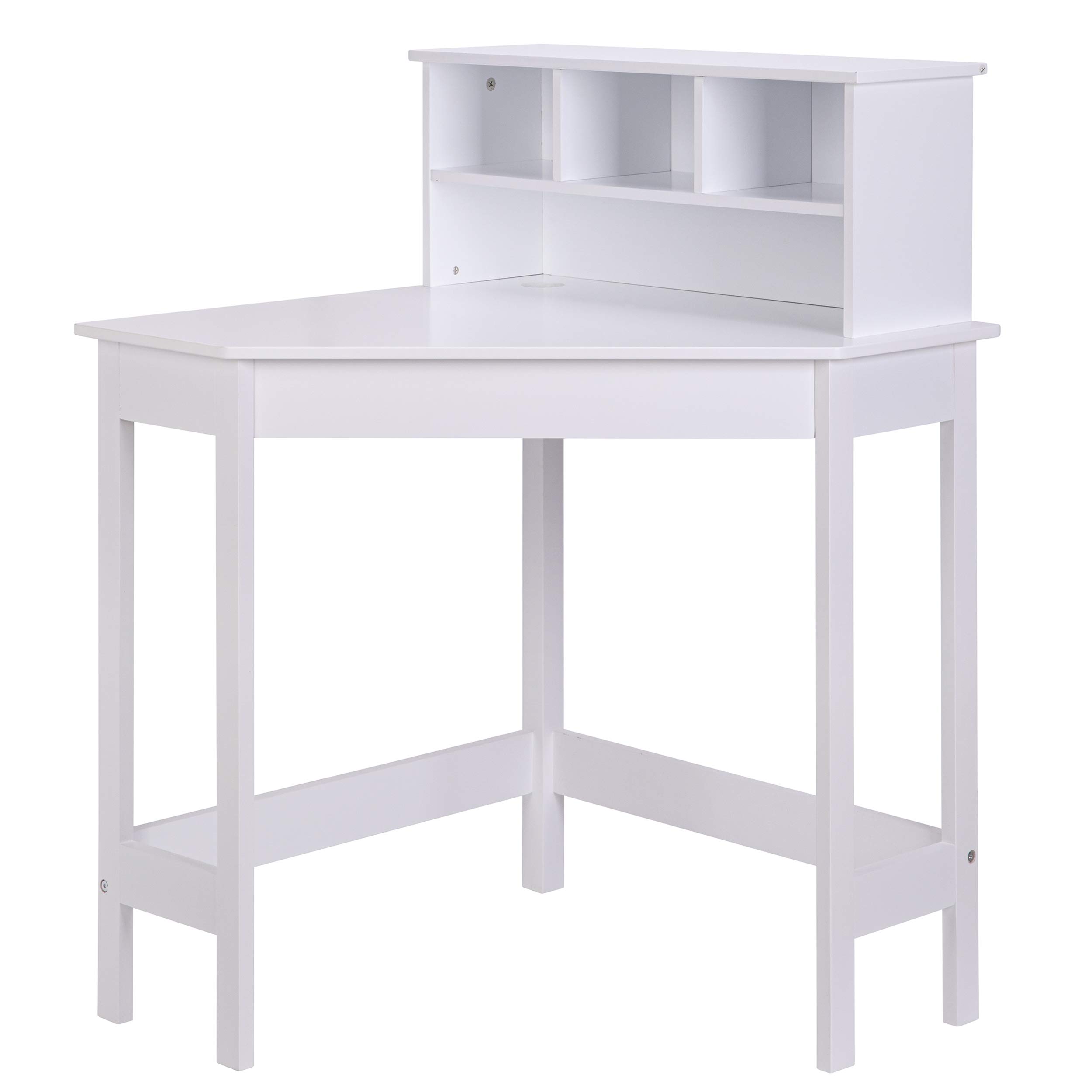 UTEX Corner Desk with Storage and Hutch for Small Space, Kids Corner