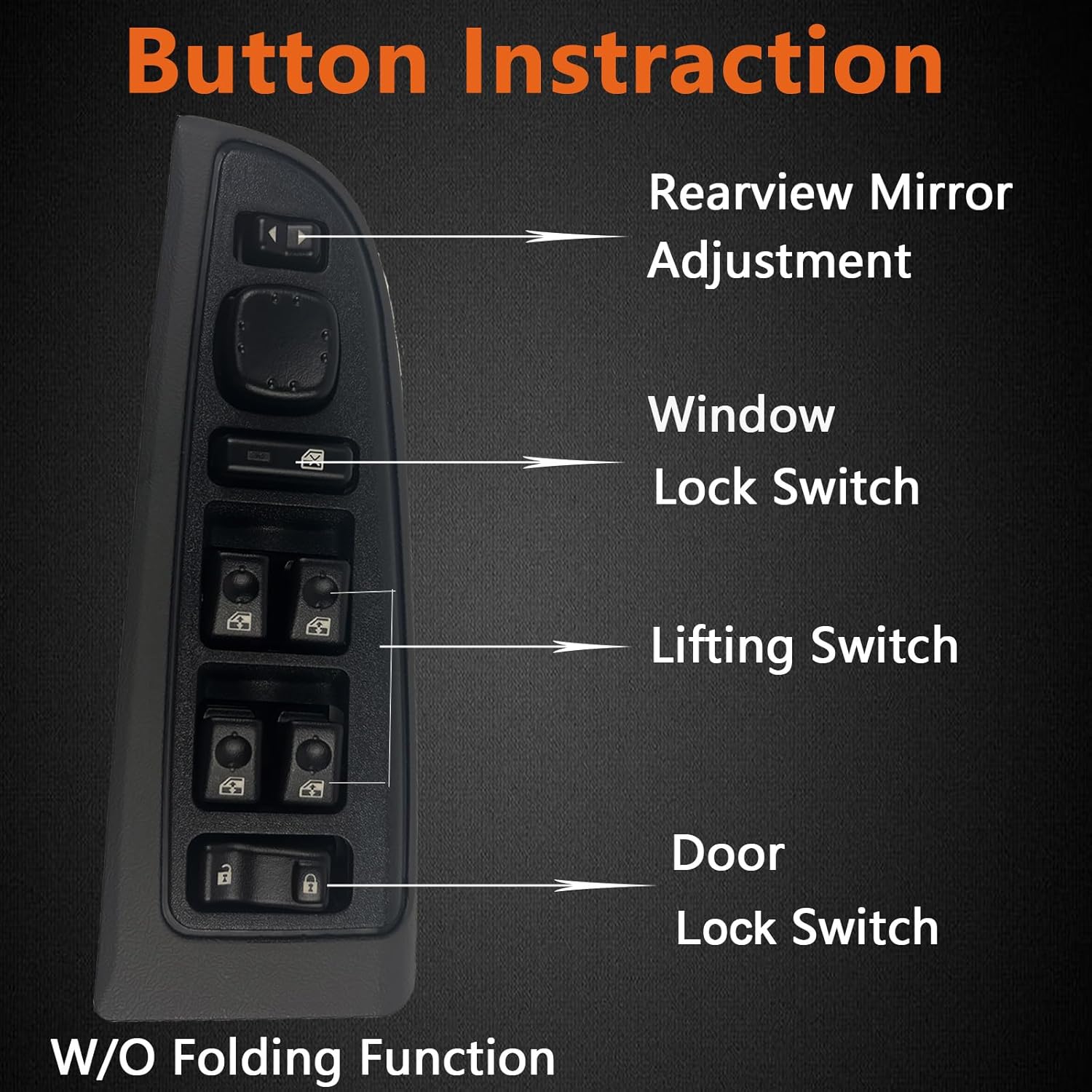 15883323 Driver Side Power Master Window Switch w/Bezel and Door Lock w/o Folding Mirrors 901-075 for Avalanche Tahoe Suburban Yukon Escalade 2003-2006 for Sierra Silverado 2003-2007 2008#DWS220