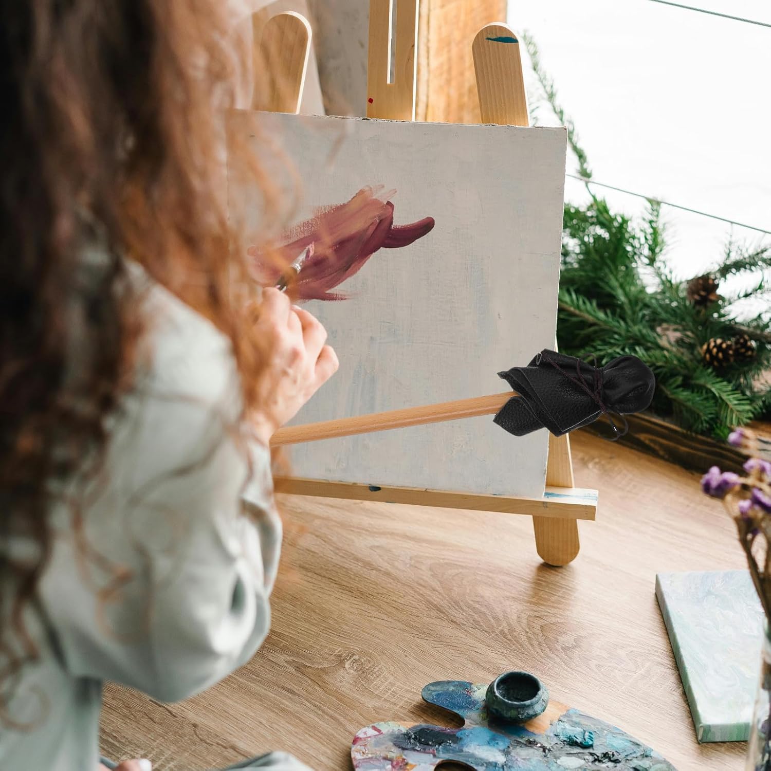 Mahl Stick for Steadying Painter Hand - 24.4" Beechwood Artist Painting Hand Rest Tool for Drawing and Sketching - Stabilizer Fits Oil Painting Canvas