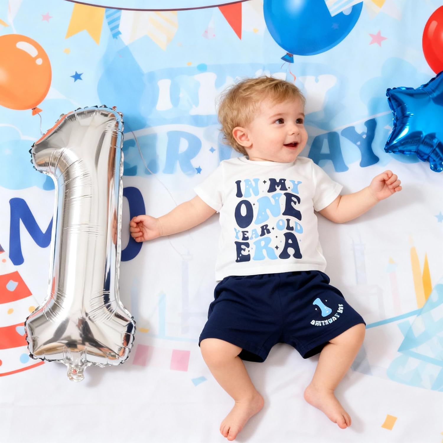 Baby Boy First Birthday Outfit 1st Birthday T-shirt+ One Letter Shorts 1 Year Old Clothes