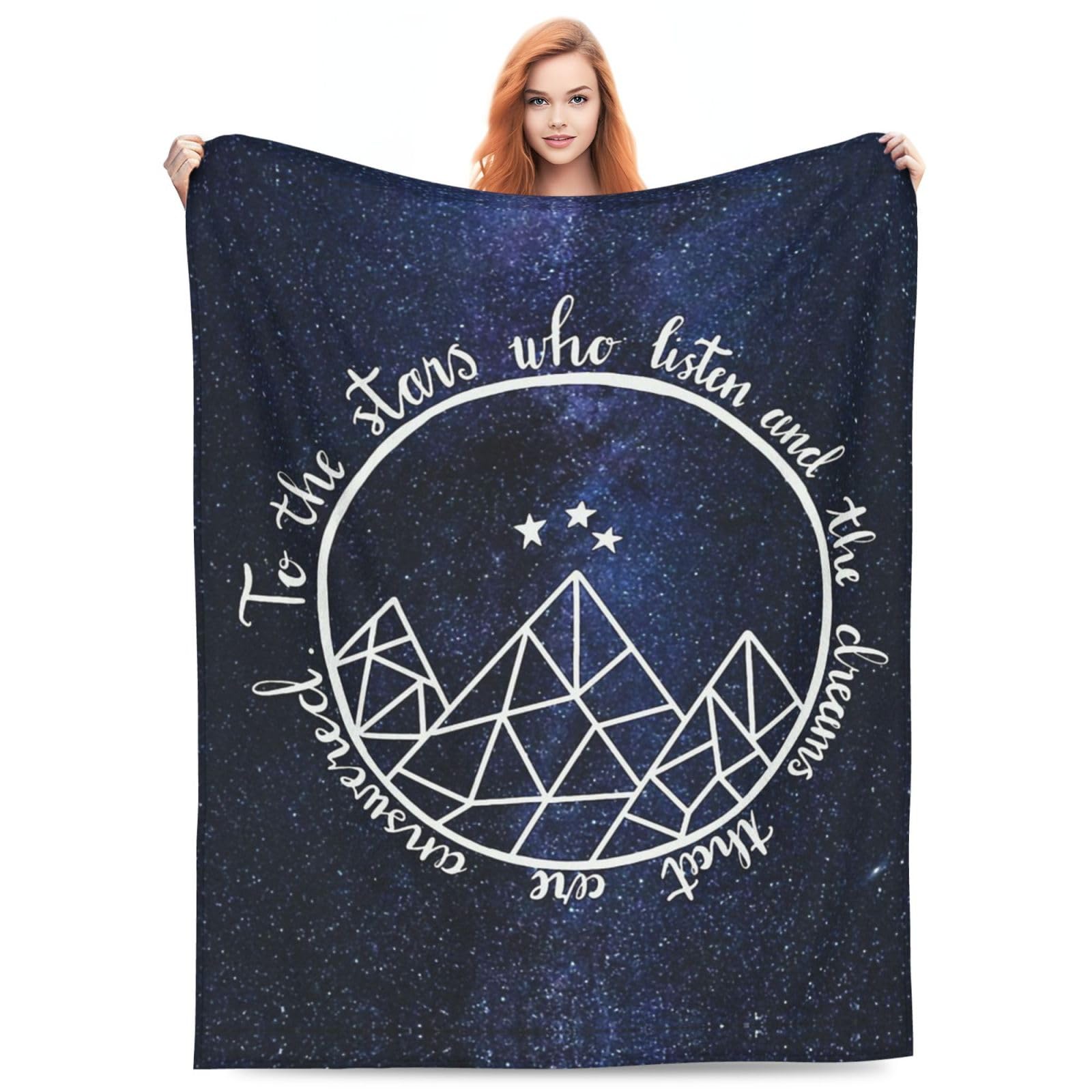 Acotar - to The Stars Who Listen Throw Blanket Soft Cozy Flannel Blanket 50"X40" Plush Lightweight Fuzzy Microfiber Blanket for Couch Bed Sofa Travel