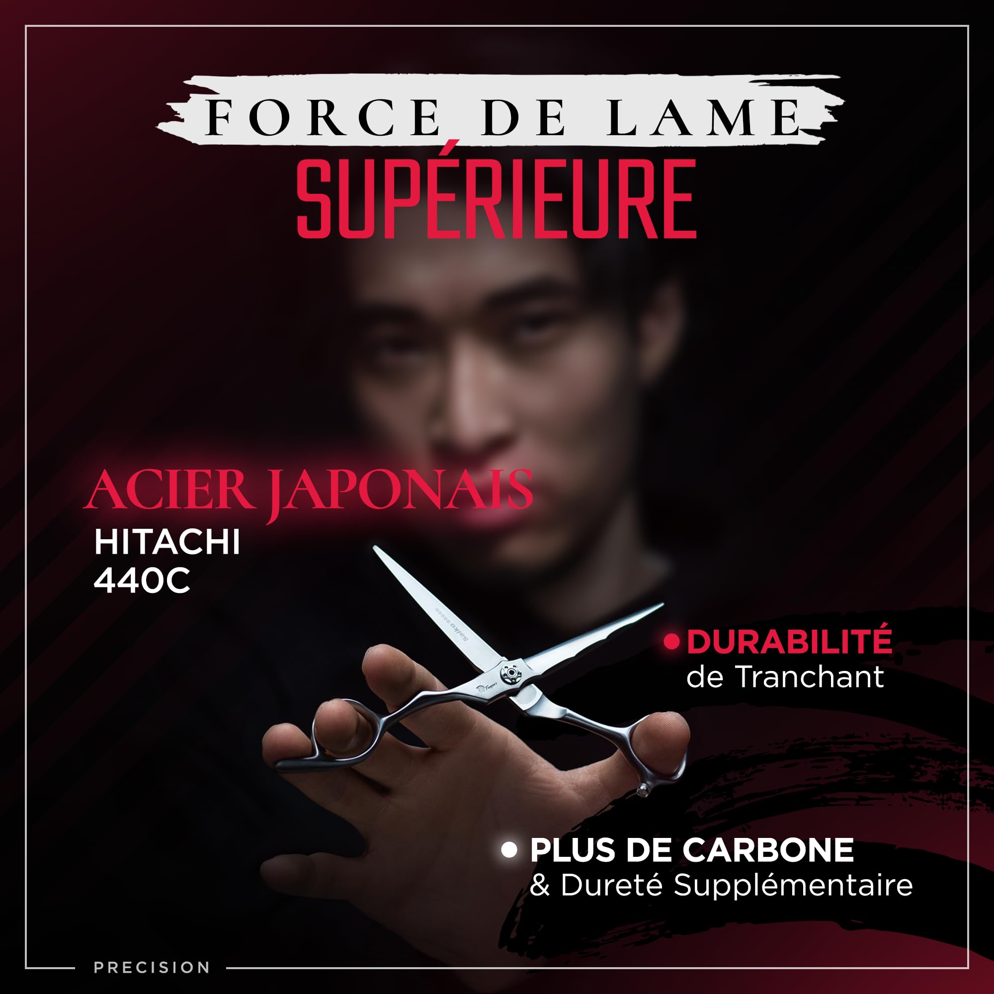 Fagaci Ciseaux Coiffure Gaucher 6 Pouces Acier Japonais