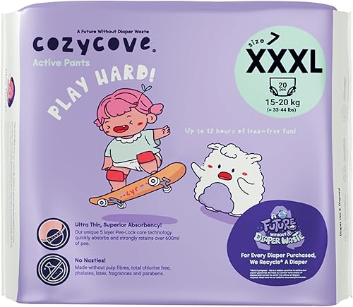 Miniatura 15 de Cozycove Pantalones de entrenamiento, pañales Play Hard Slim Active Pants talla 6 (26-37 libras), 1 paquete de 20 unidades