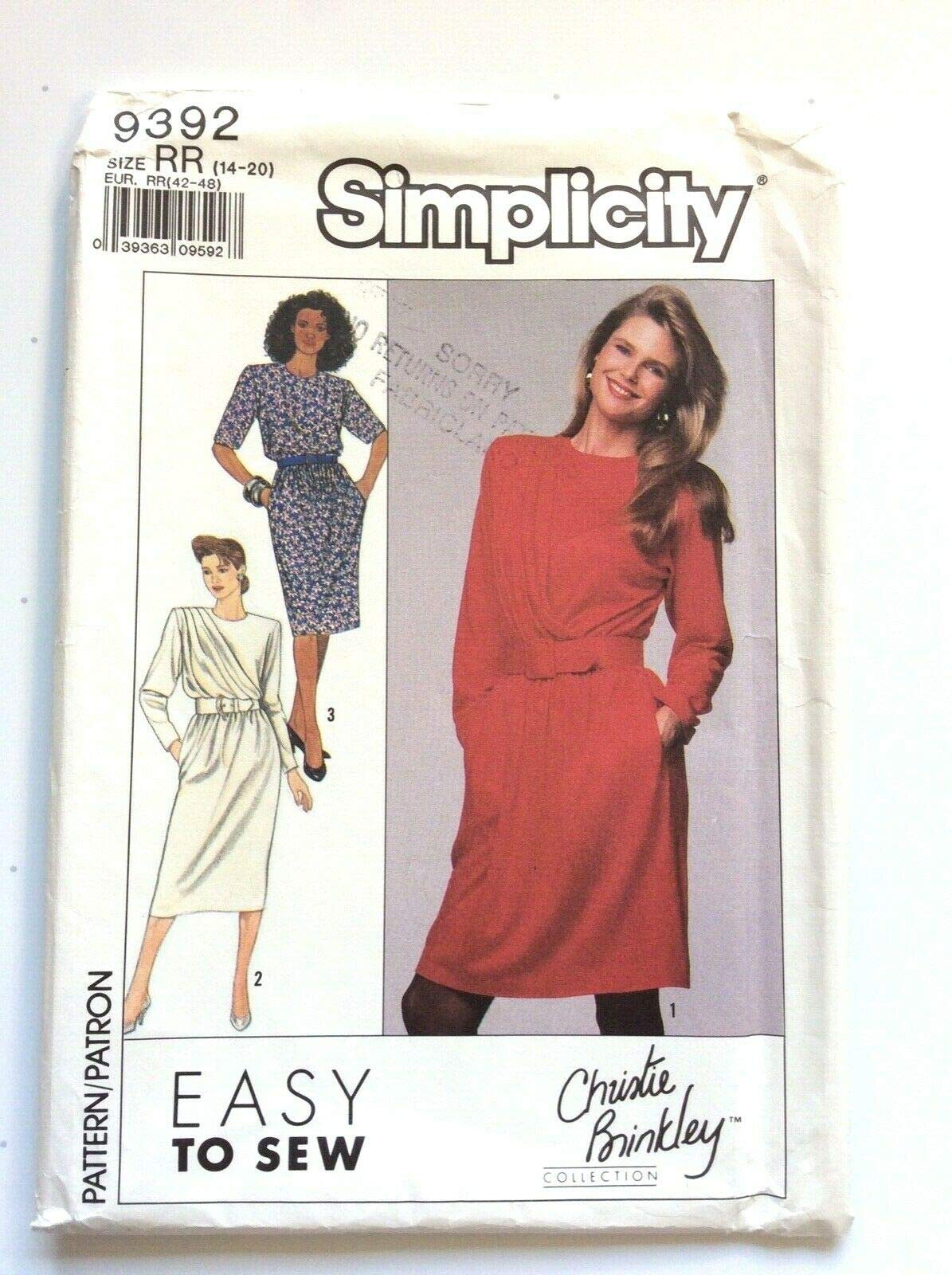 Robe Christie Brinkley Simplicity 9392 : coudre facilement une robe sans patron complexe