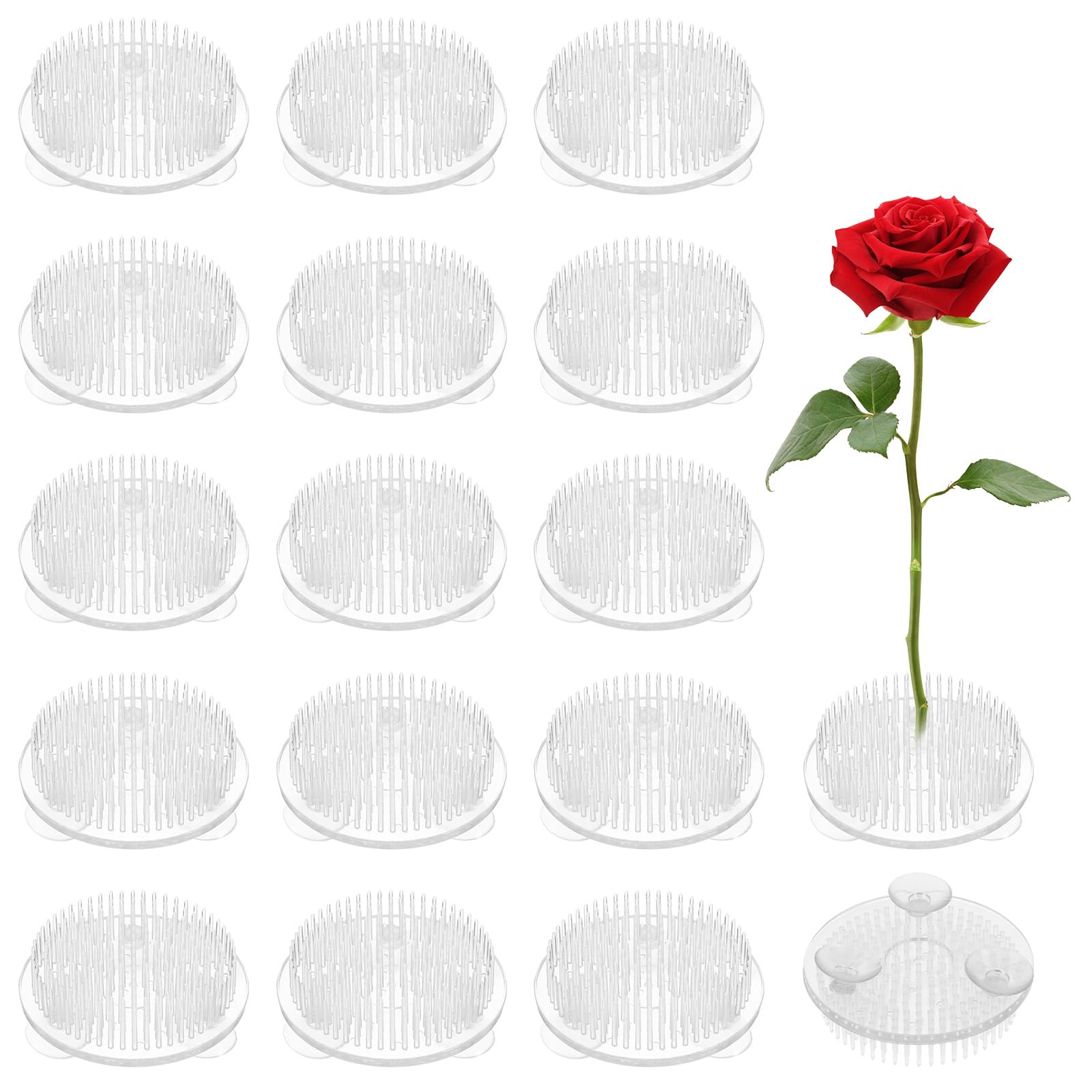 Grenouille pour fleurs en plastique avec épingles, support floral de mariage x16