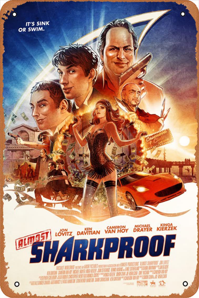 Almost Sharkproof It's sink or swim. 2012 Movie Poster Gallery 8 x 12 Inches Tin Sign for Home Bar Pub Garage Decor Gift