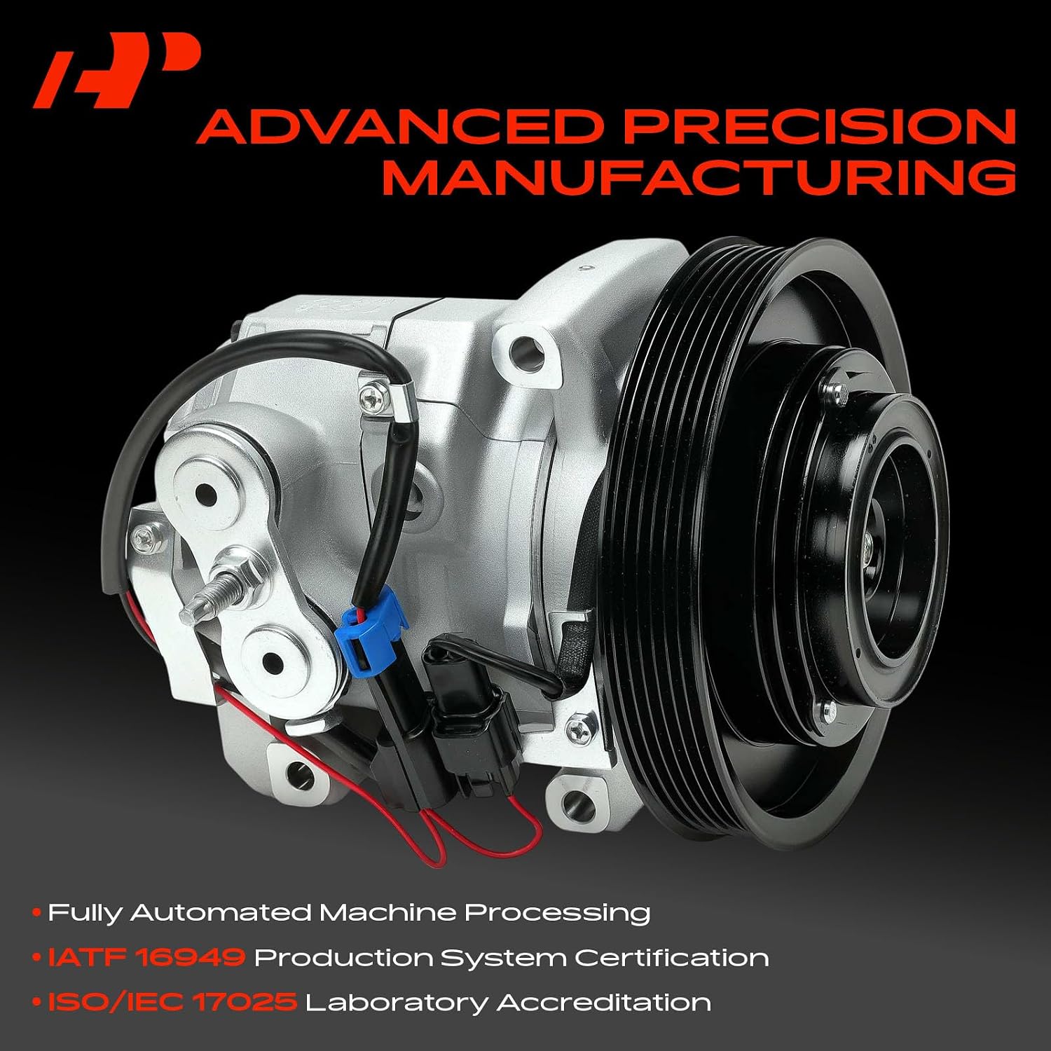 A-Premium Air Conditioner AC Compressor with Clutch Compatible with Freightliner Cascadia 2011-2017, Columbia 2015-2018 & Western Star 3700, 3800, 4700SB, 4700SF, 4900EX, For 6 Grooves (Not 8 Grooves)