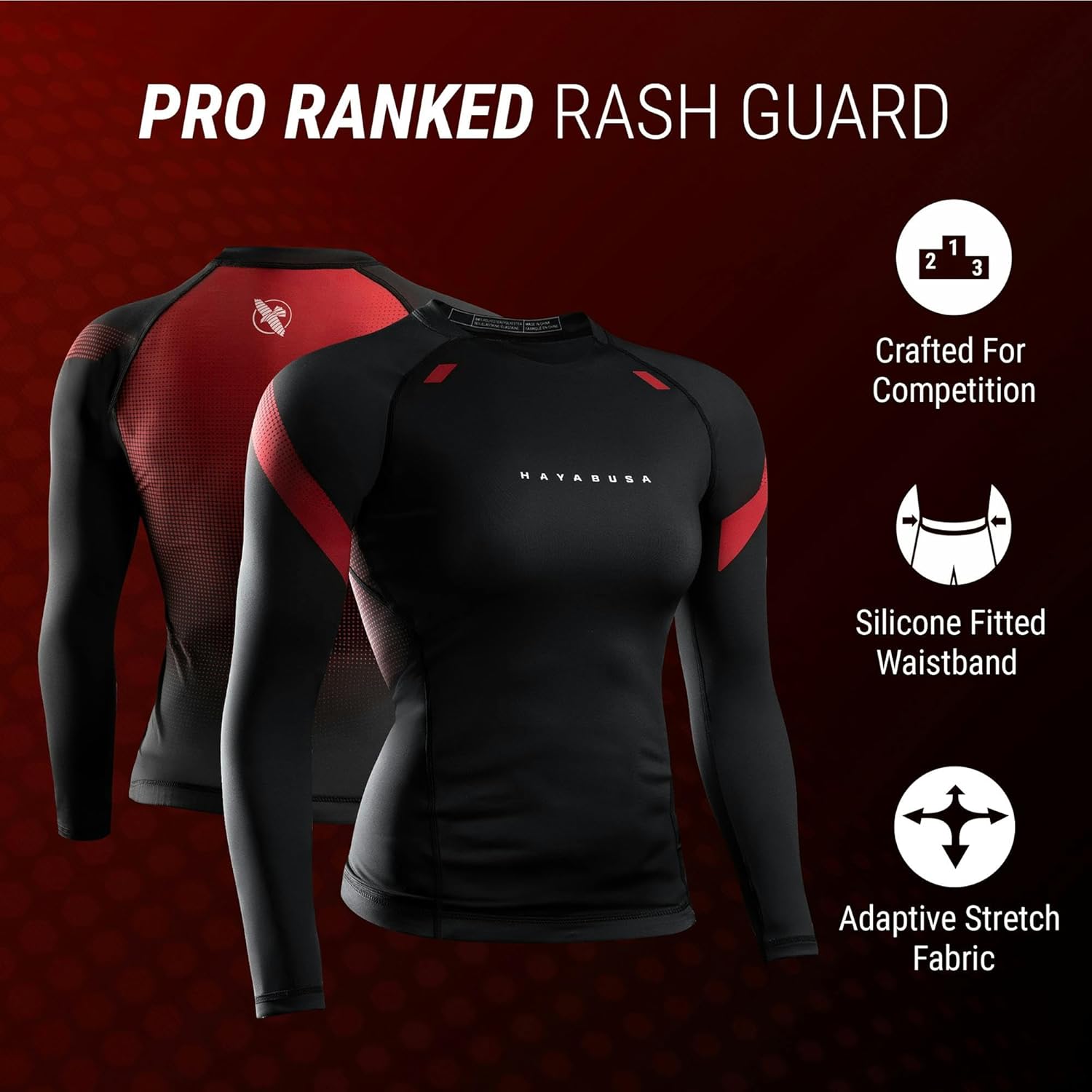 Hayabusa Pro Ranked Rash Guard for Women Long Sleeve - Image 2