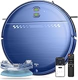 Robot Vacuum and Mop Combo, 2-in-1 Mopping Robot Vacuum Cleaner with 2300Pa Suction, 2.87'' Slim Design, Wi-Fi/App/Voice Control, 3D Obstacle Avoidance&Self-Charging for Hard Floors, Carpets, Pet Hair Blue