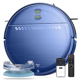 Robot Vacuum and Mop Combo, 2-in-1 Mopping Robot Vacuum Cleaner with 2300Pa Suction, 2.87'' Slim Design, Wi-Fi/App/Voice Control, 3D Obstacle Avoidance&Self-Charging for Hard Floors, Carpets, Pet Hair - Amazon product rated Grade A