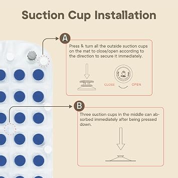 Bubble Bath Massager Mat for Bathtub, 47.24 x 14.57 Full-Body Heated Air Spa with 6-Level Adjustable Bubbles, Non-Slip Waterproof Design, Remote Control, For Stress, Muscle Relief & Relaxation, Blue