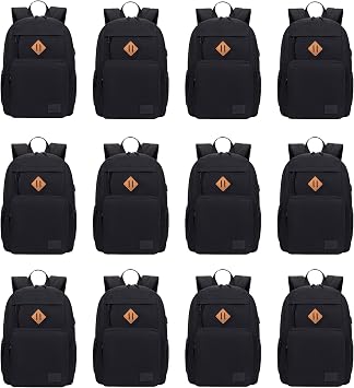 KEOFID 12 Pack Backpack for Men and Women, Anti Theft Laptop backpack with USB charging port for work, Wholesale Bulk Backpack for College, Water Resistent