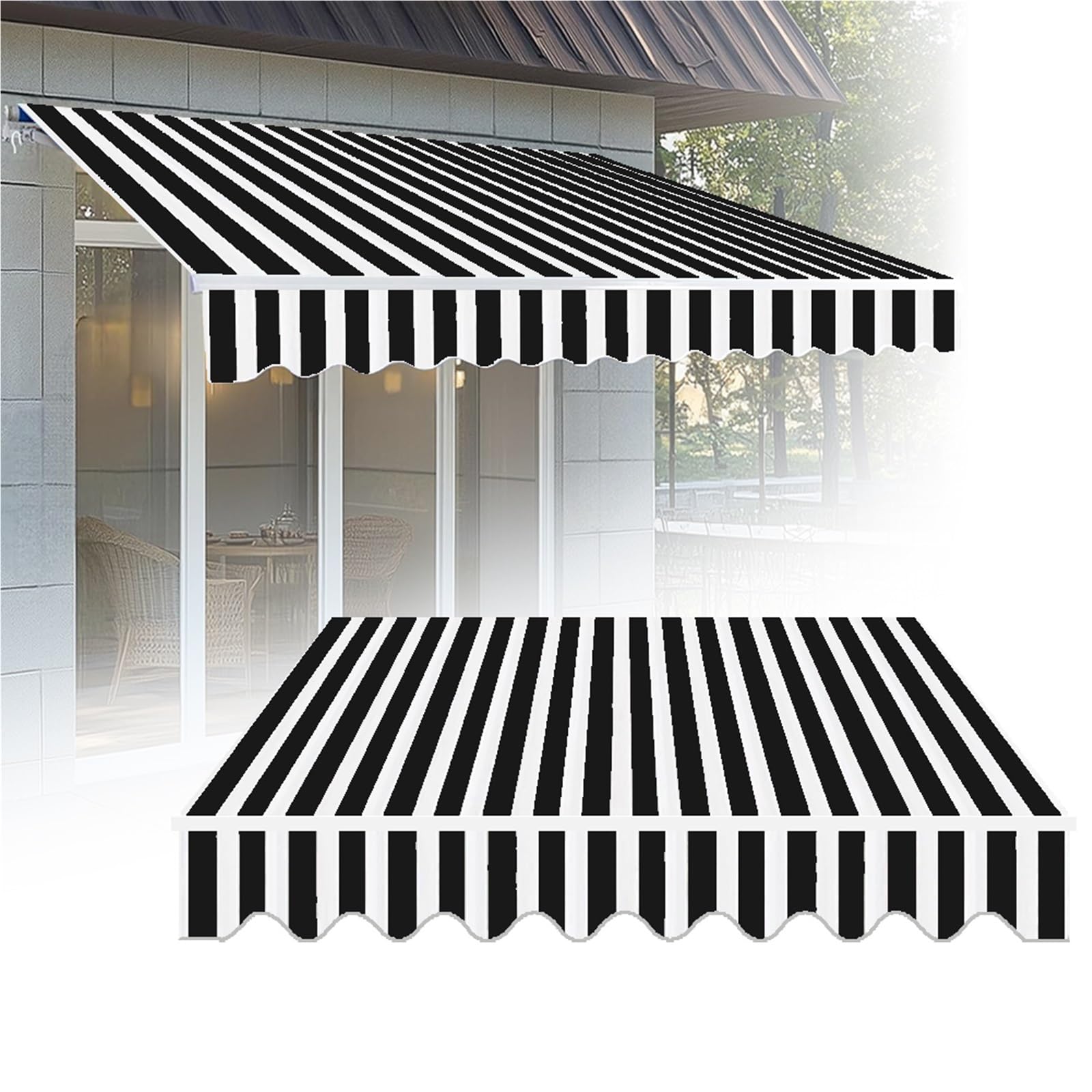 Toile de store banne anti-UV et résistante aux intempéries pour terrasse