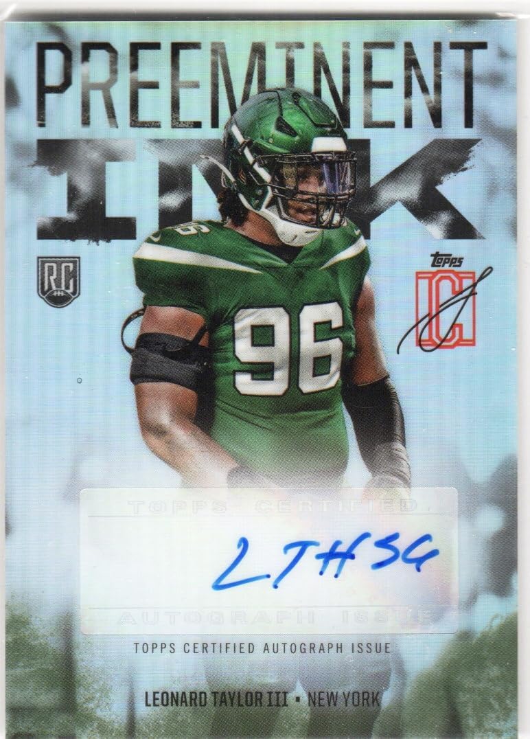 Leonard Taylor III Rookie Card Autographed Preeminent Ink Auto Collectible Football Card - 2025 Signature Ink Football Card #PI-LT (Jets)