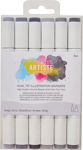 Miniatura 1 de docrafts Marcadores de doble punta, gris, 3.6 x 0.7 x 5.9 in