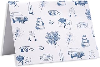Wedding Toile Thank You Cards with Envelopes, 24 Pack - 4.75 x 3.5 Inch, Blank Inside, Modern Design - Perfect for Weddings, Showers, Announcements, Celebrations