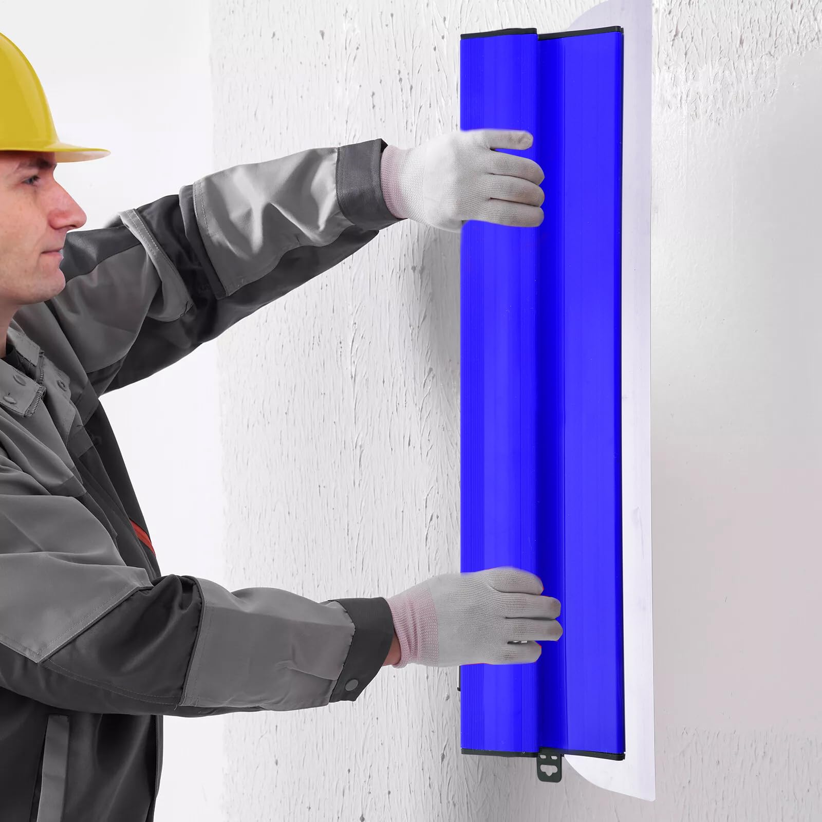 Juego de espátulas de superficie, incluye espátula de fachada de 800 mm, 600 mm, 400 mm, 250 mm, espátula alisadora telescópica, maletín de transporte y hoja de acero inoxidable intercambiable de 0,3