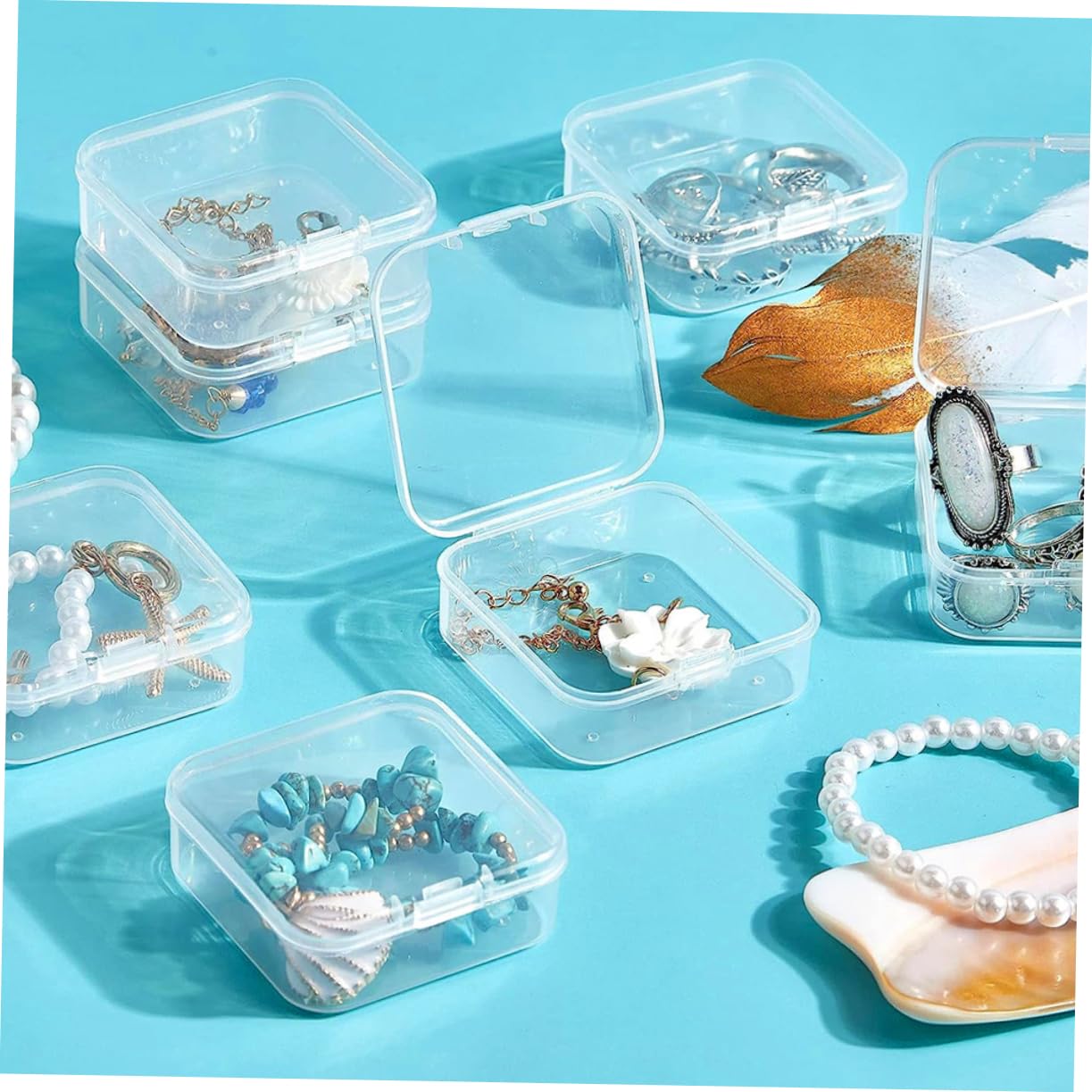 jojofuny 3 Set Scatola di smistamento di archiviazione scatole di immagazzinaggio piccolo Organizzatore degli anelli mini organizzatore di archiviazione mini deposito pp