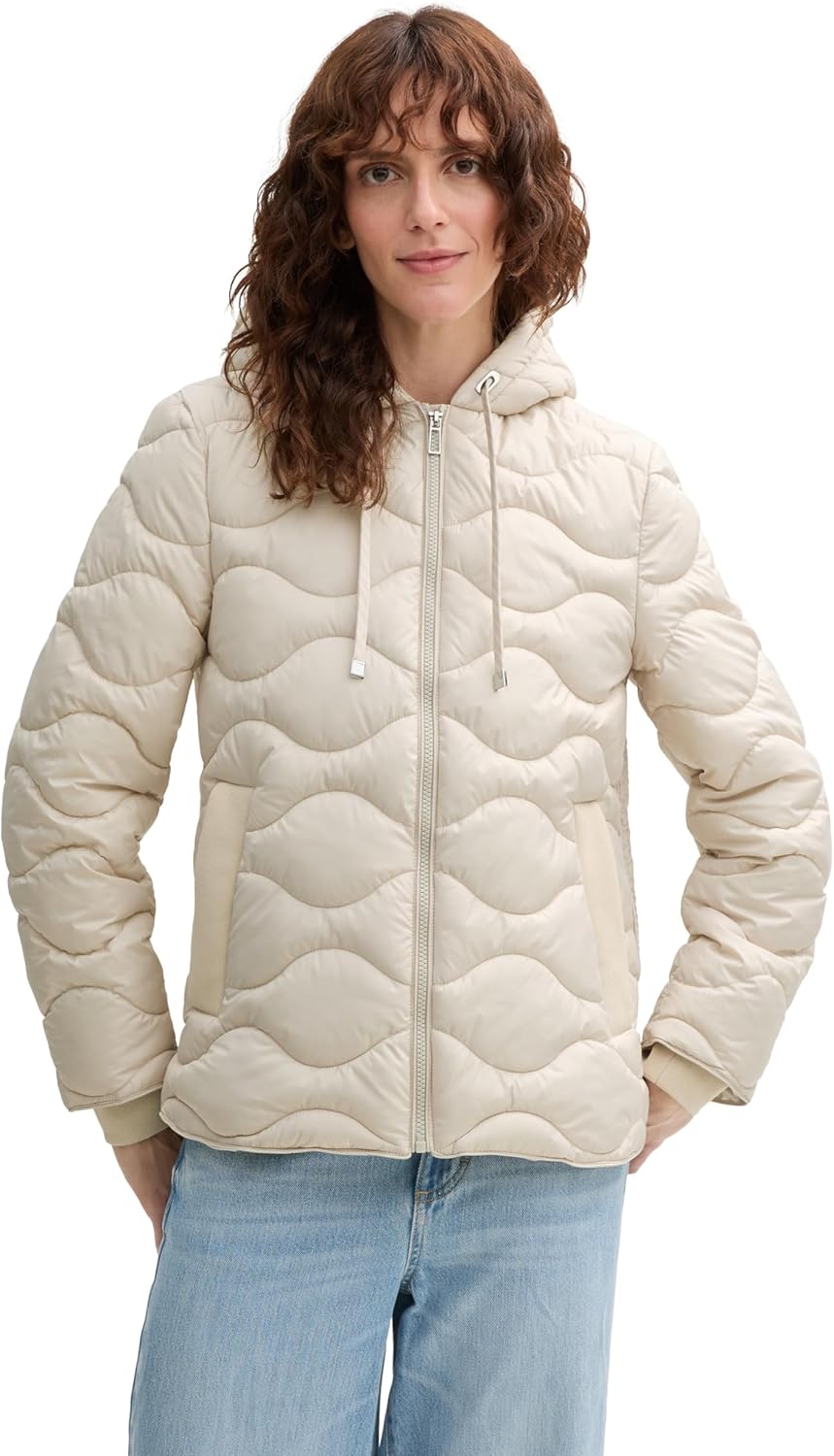 TOM TAILOR 1044399 Giacca Donna Trapuntata Ibrida Mezze Stagioni con cappuccio