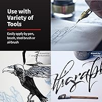 Vista 5 de Speedball Tinta Super Black India, 2 onzas