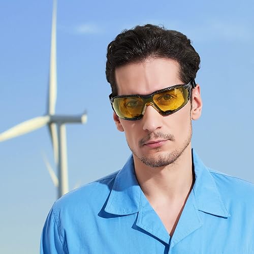 Miniatura 4 de ProtectX Gafas de seguridad resistentes a los arañazos, lentes de policarbonato antivaho ANSI Z87.1 con protección UV