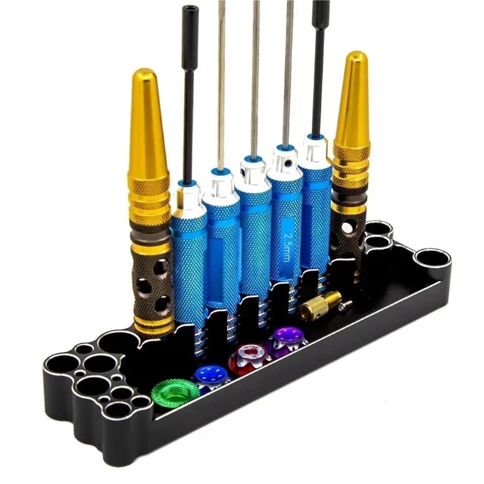Accesorios RC Estante Almacenamiento Herramientas Destornillador Soporte Bandeja Enchufe Metal para Axial para SCX10 para TRX4 RC Piezas Actualización Coche