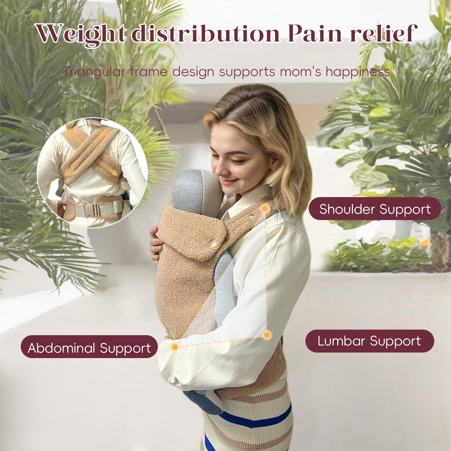 Ergonomic Baby Carrier | Soft and Durable Fabric for Lasting Comfort | Adjustable Backpack Design for 7-35 lbs | Adorable Teddy Pattern