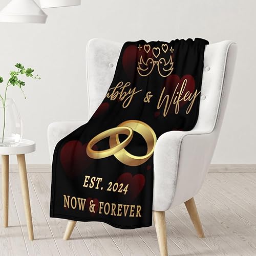 Miniatura 8 de Manta de boda, suave, mullida y cálida, 60 x 80 pulgadas, mantas de oración matrimonial para novia, novio, mantas modernas negras, regalos para