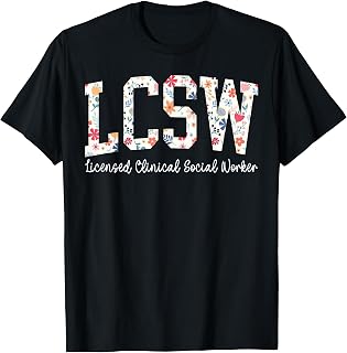 LCSW Floral Apparel Licensed Clinical Social Worker Retro T-Shirt