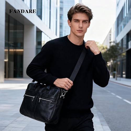 Miniatura 2 de FANDARE Maletín de cuero para hombre para portátil de 15,6 pulgadas