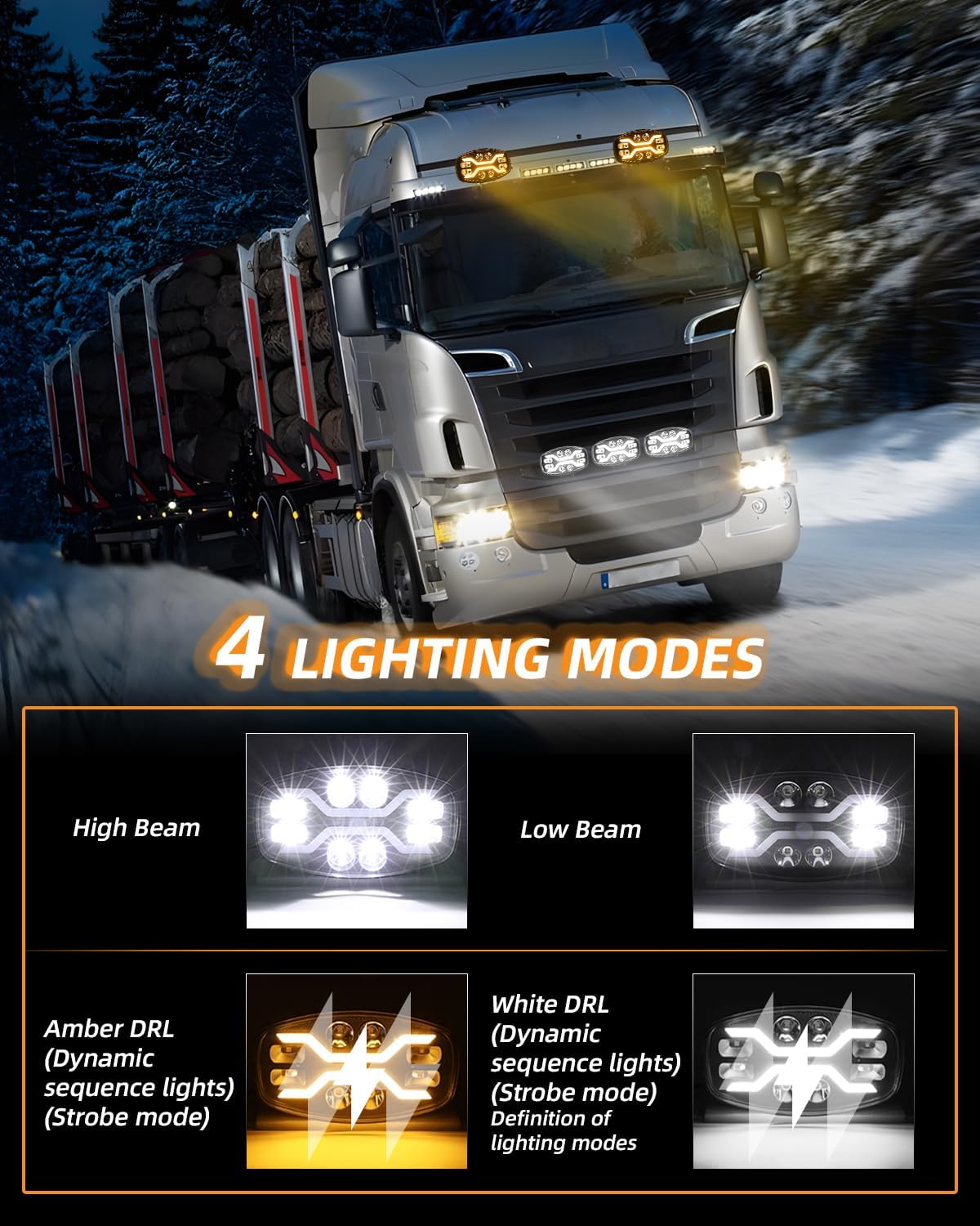 CO LIGHT 10" Oval LED Driving Lights, 120W 30000LM Super Bright Pods with Amber DRL & White Light, IP68 Waterproof Fog Lights for Semi Truck, Kenworth, Peterbilt, Pickup, Offroad, Tractor - 2PCS