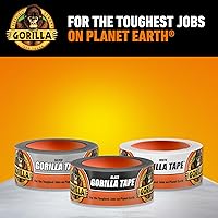 Vista 8 de GORILLA Cinta adhesiva, para conductos, de uso general, resistencia triple en capas, para interior y exterior, cubierta resistente al clima, 1.88