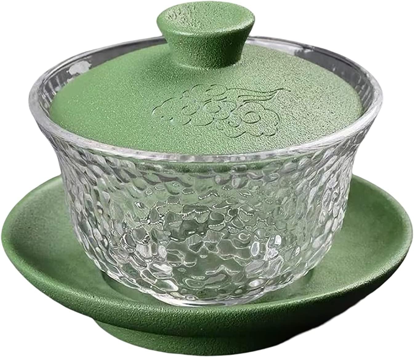 Gaiwan tasses à thé bols tasse en verre chinois avec couvercle et soucoupe