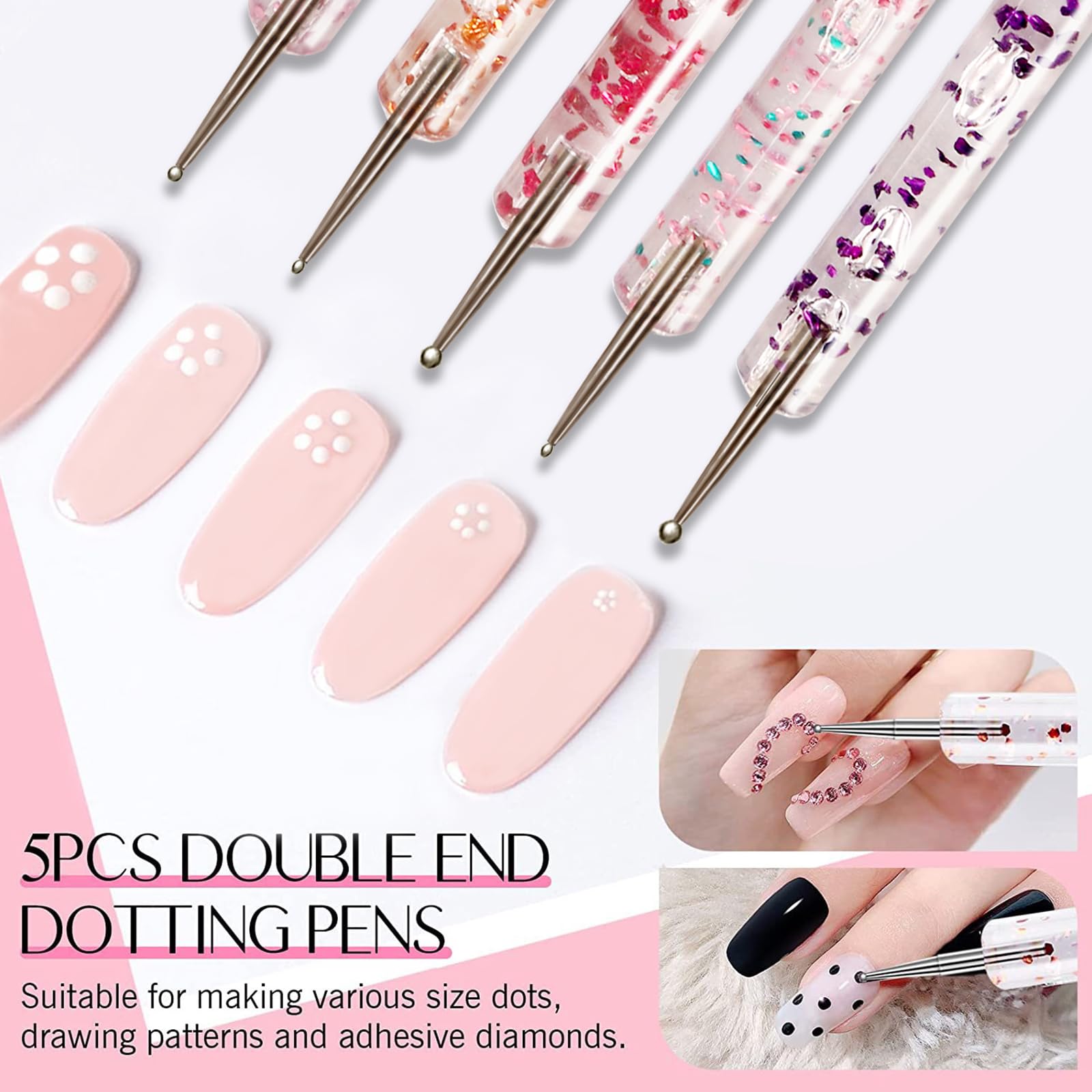 31 pezzi Pennelli per Unghie, Pennello Nail Art Gel Acrilico, Unghie Dotting Pen, Pennello per Nail Art Design Pittura, Detailing Pennello Unghie, Adatto per Nail Art Design Manicure Kit