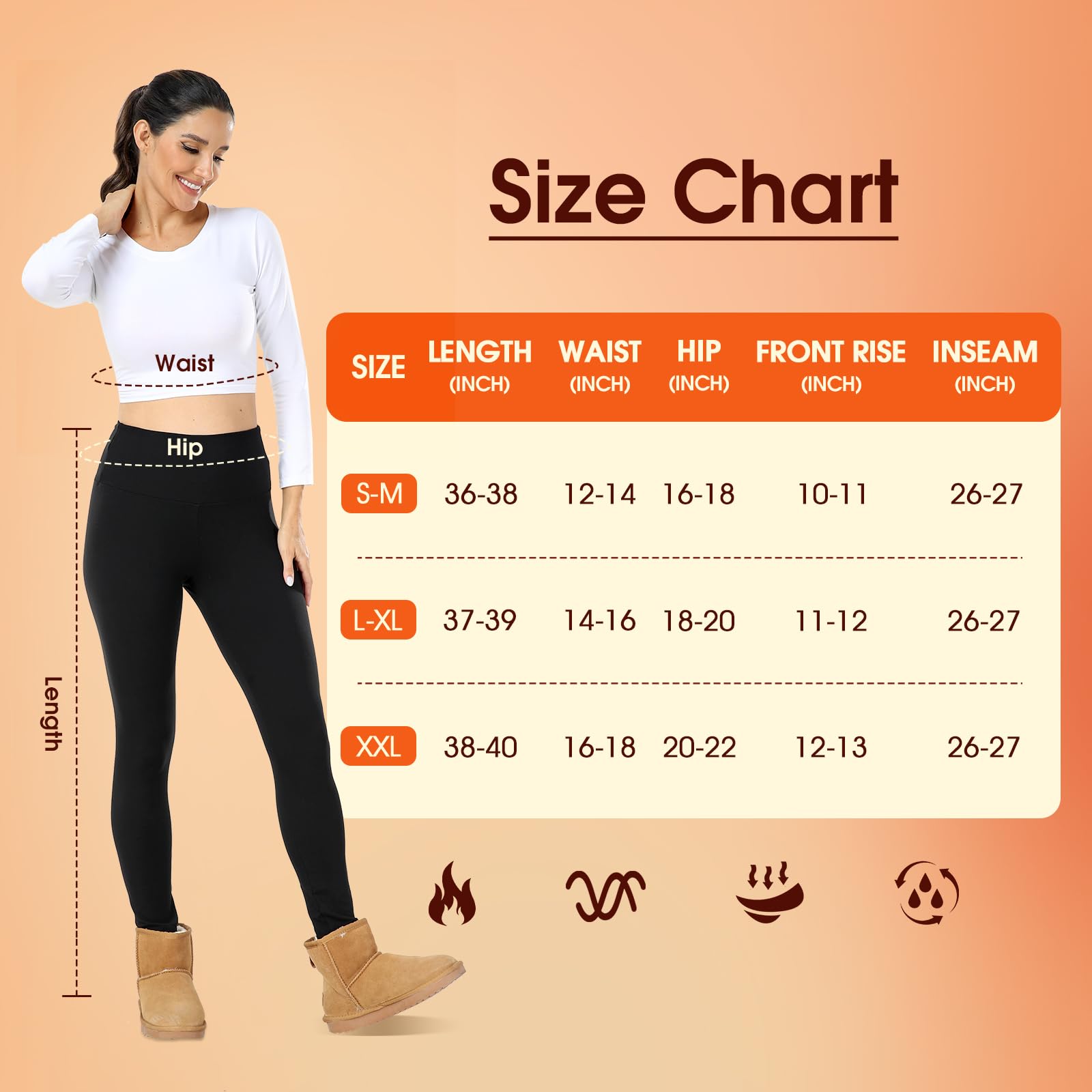 Opssaker Leggins Termici Donna Invernali Leggins Felpati Opachi Pantacollant Vita Alta Leggings Pile Pantaloni Caldi Donna