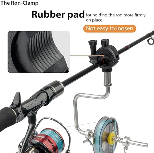 Vista 17 de THKFISH Bobinadora de línea de pesca Bobinadora de línea de pesca Accesorios de pesca ajustable estable portátil carrete de línea de pesca/removedor