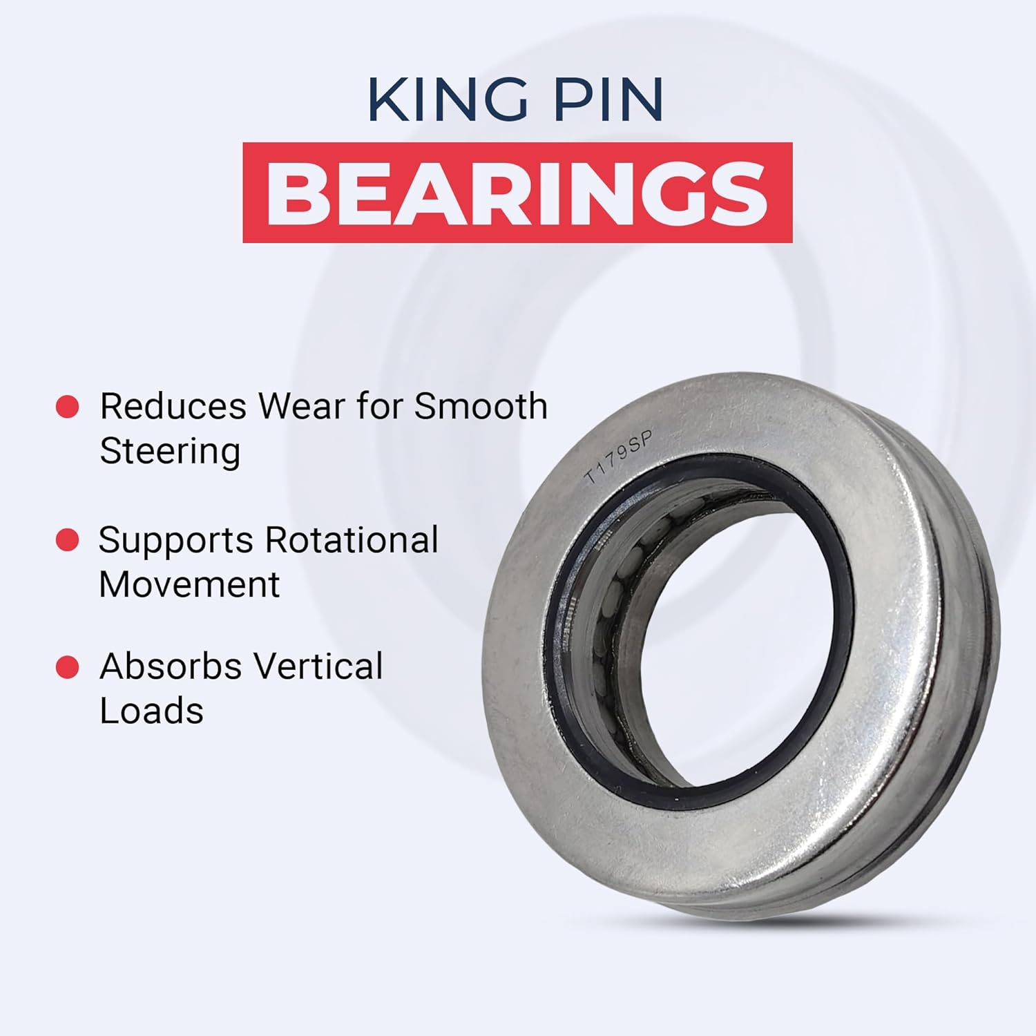 Freightliner Cascadia King Pin Replacement Set | No Ream King Pin Set with Bushing and Bearing | Part numbers P6073300019KZ P6073300119KZ, K120A Kingpin | Freightliner King Pin Kit
