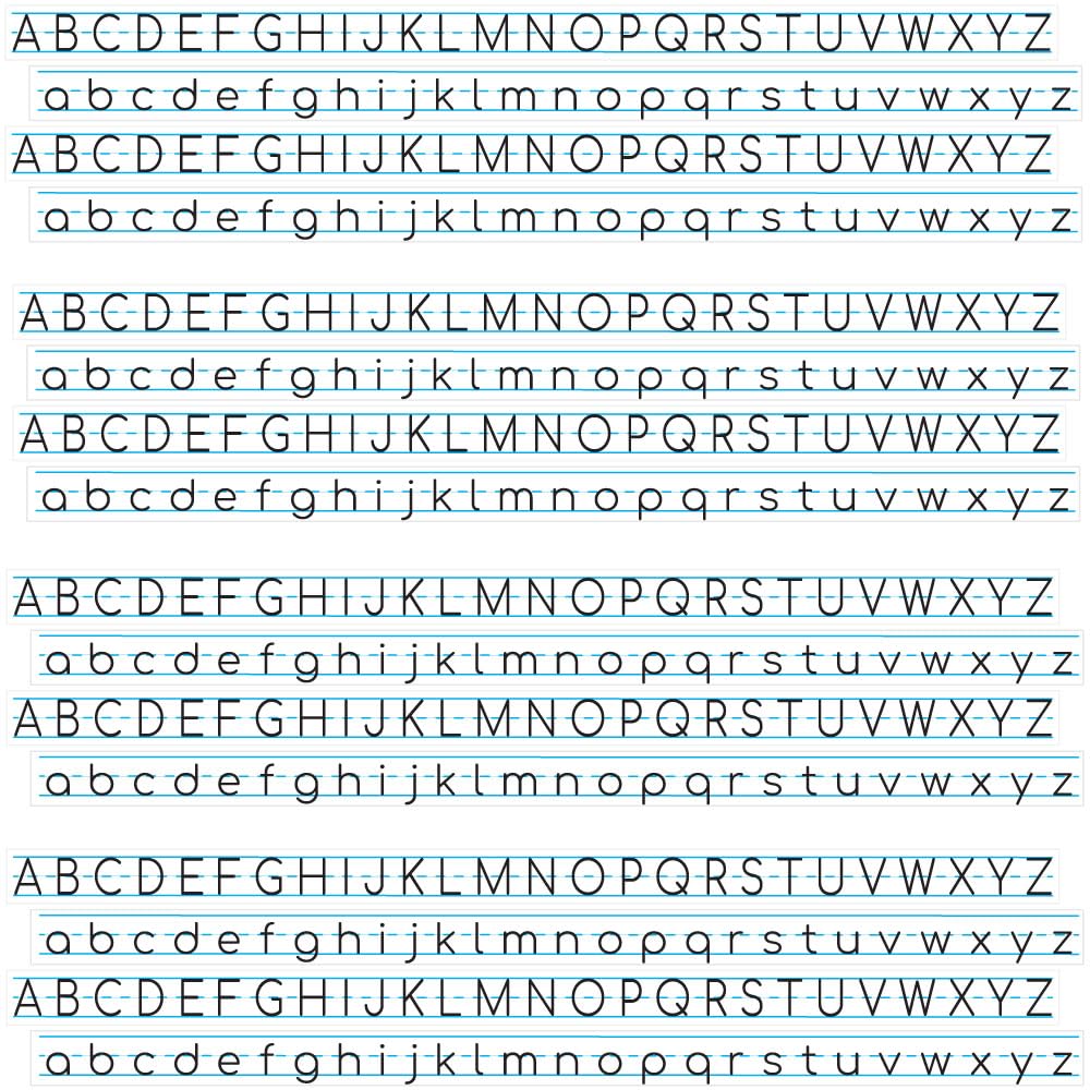 StikArt Removable Stickers - Alphabet Letters with Lines - Desk Strips (16 Pack)