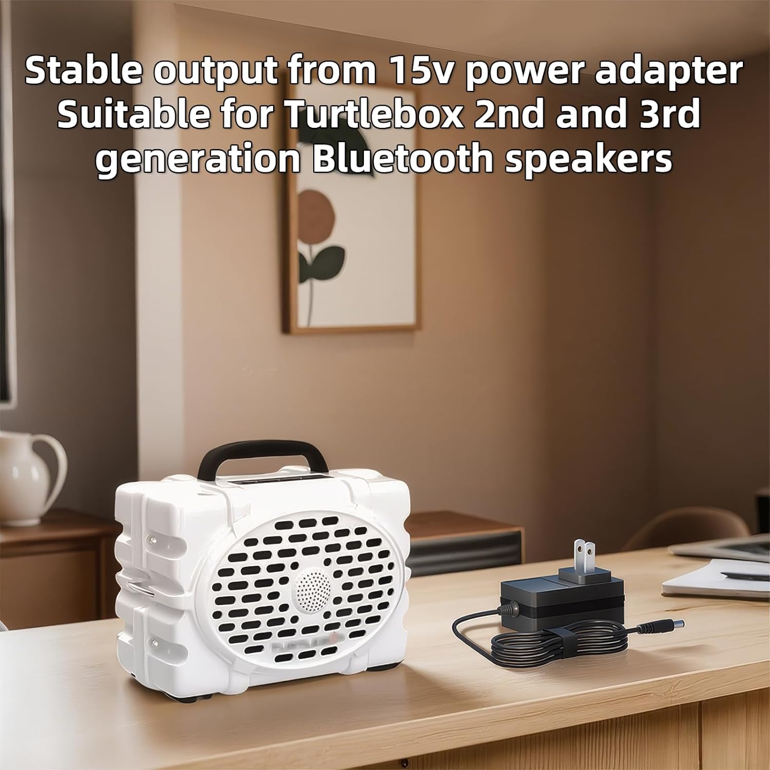 for 15V 3A Turtlebox Speaker Charger Compatible with Turtlebox Gen 2 & Gen 3 Generation Speakers Outdoor Portable Bluetooth 5.0 Audio Power Cable Adapter Replacement Part - Image 2