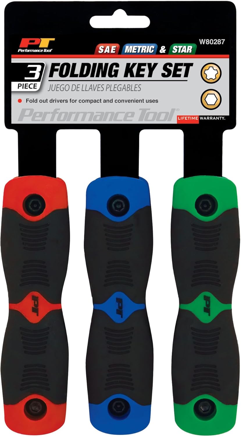 Performance Tool W80287 Folding Key Set, 3-Piece