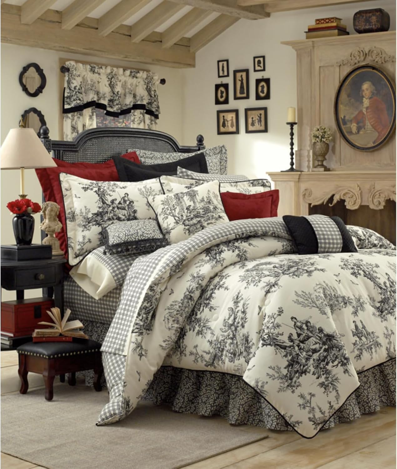 Thomasville At Home Bouvier Black Comforter Sets, Full Comf, 15" Drop Bedskirt, 2-Standard Shams (4)