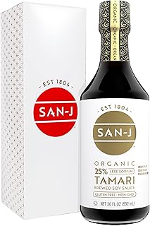 San-J - Organic Gluten Free Tamari Soy Sauce with 25% Less Sodium - Spec...