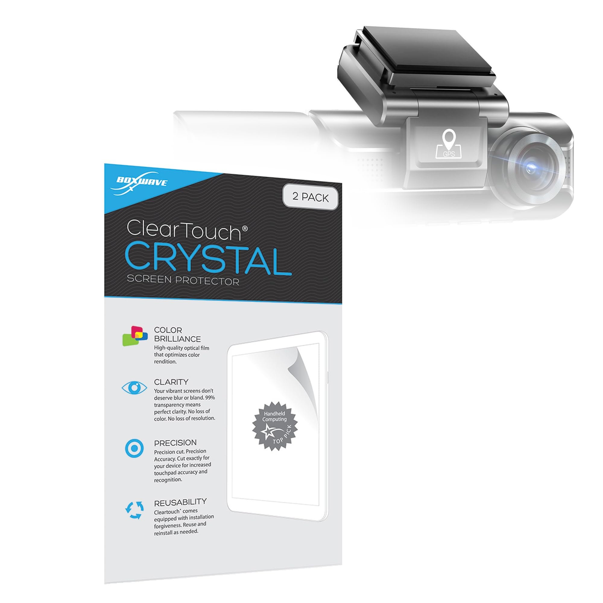 BoxWave Screen Protector Compatible with AZDOME M550 3 Channel Dash Cam 3 19 in - ClearTouch Crystal 2-Pack