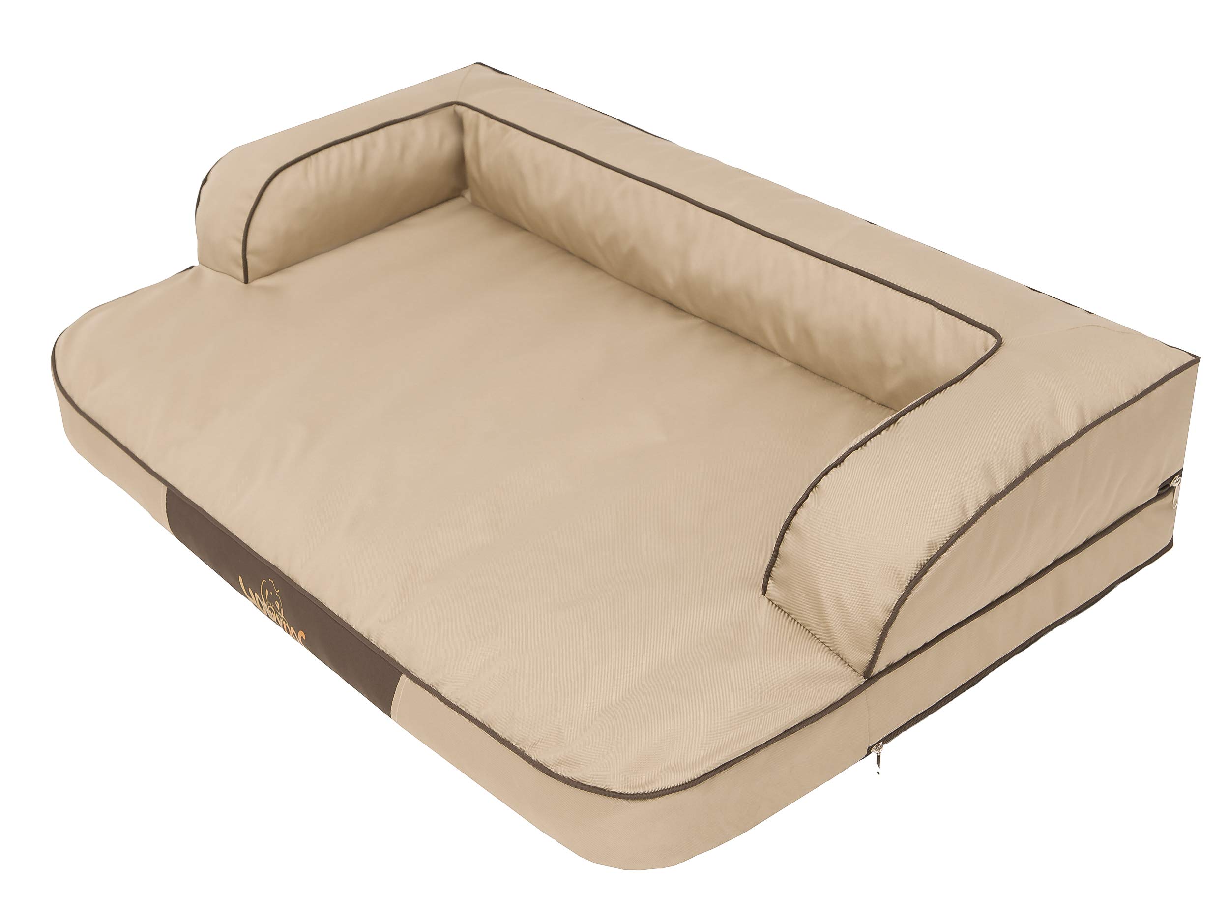Cuccia per cani e gatti, lettino per animali domestici, cuscino per cani, letto per cani, letto per cani, materasso per animali, beige, L – 80 x 48 cm