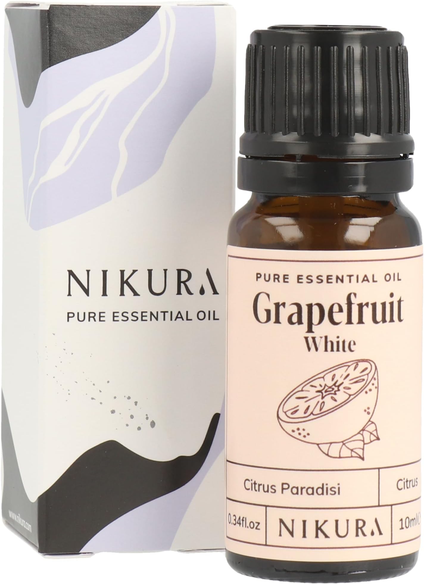 Nikura Grapefruit (White) Essential Oil - 10ml | 100% Pure Natural Oils | Perfect For Aromatherapy, Diffusers, Humidifier, Bath | Great For Boosting Mood, Enhancing Focus, Study | Vegan & UK Made