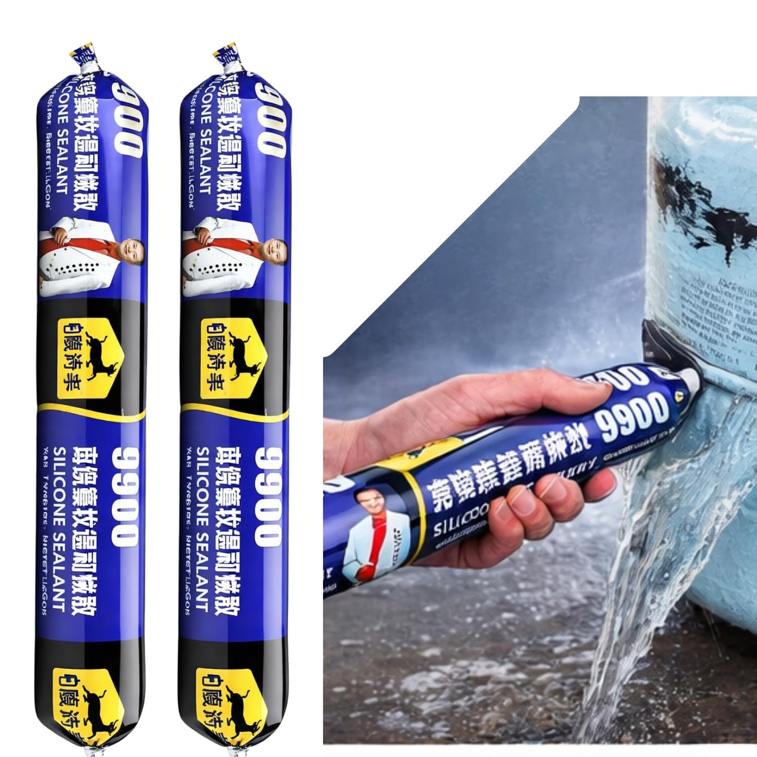750g Waterproof Silicone Sealant | Heavy-Duty Leak Repair Paste for Roof, Concrete Crack & Water Tank | Fast Drying Waterproofing Adhesive for Bathroom, Metal, Wood, Pipes & Kitchen Sinks-image-29
